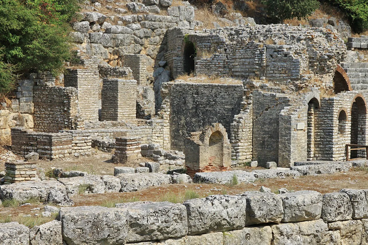 Ruins of the Prytaneion and the Sanctuary of Asclepius at Butrint.