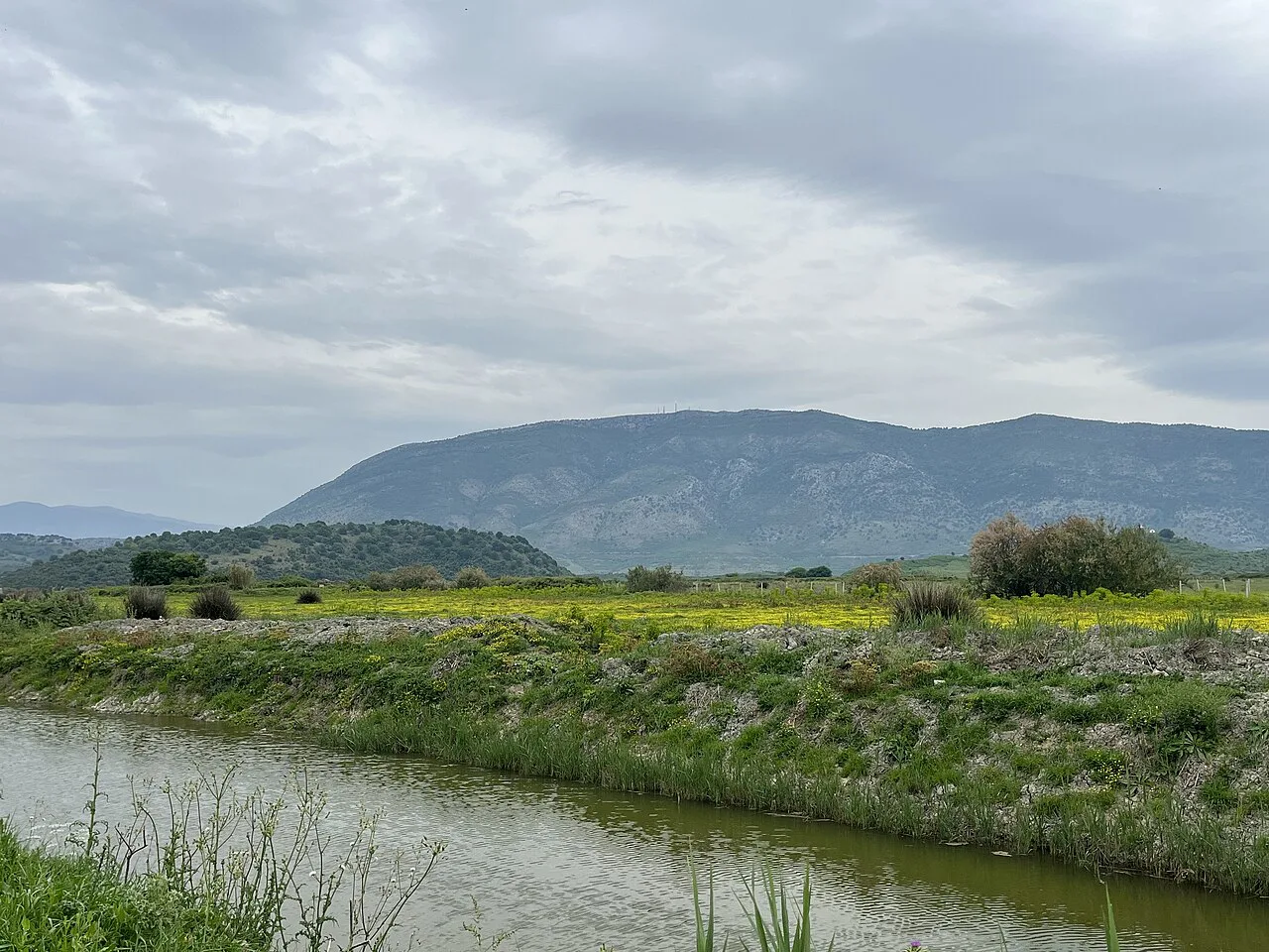 Wetlands and hills in Butrint National Park.