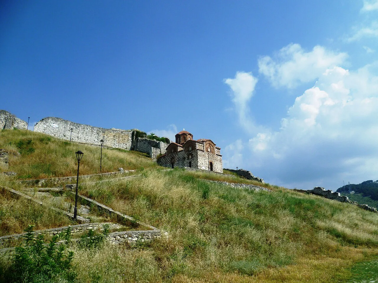 The Church of the Holy Trinity below the castle walls in Berat.