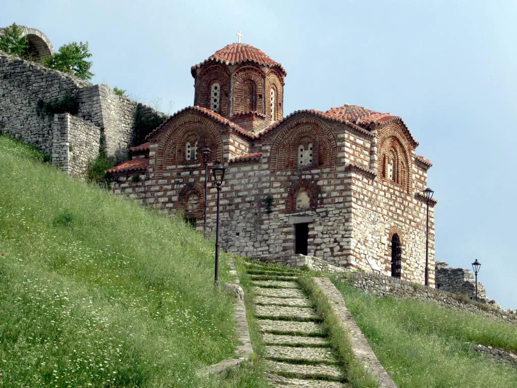 The 14th-century Church of the Holy Trinity in Berat Castle.