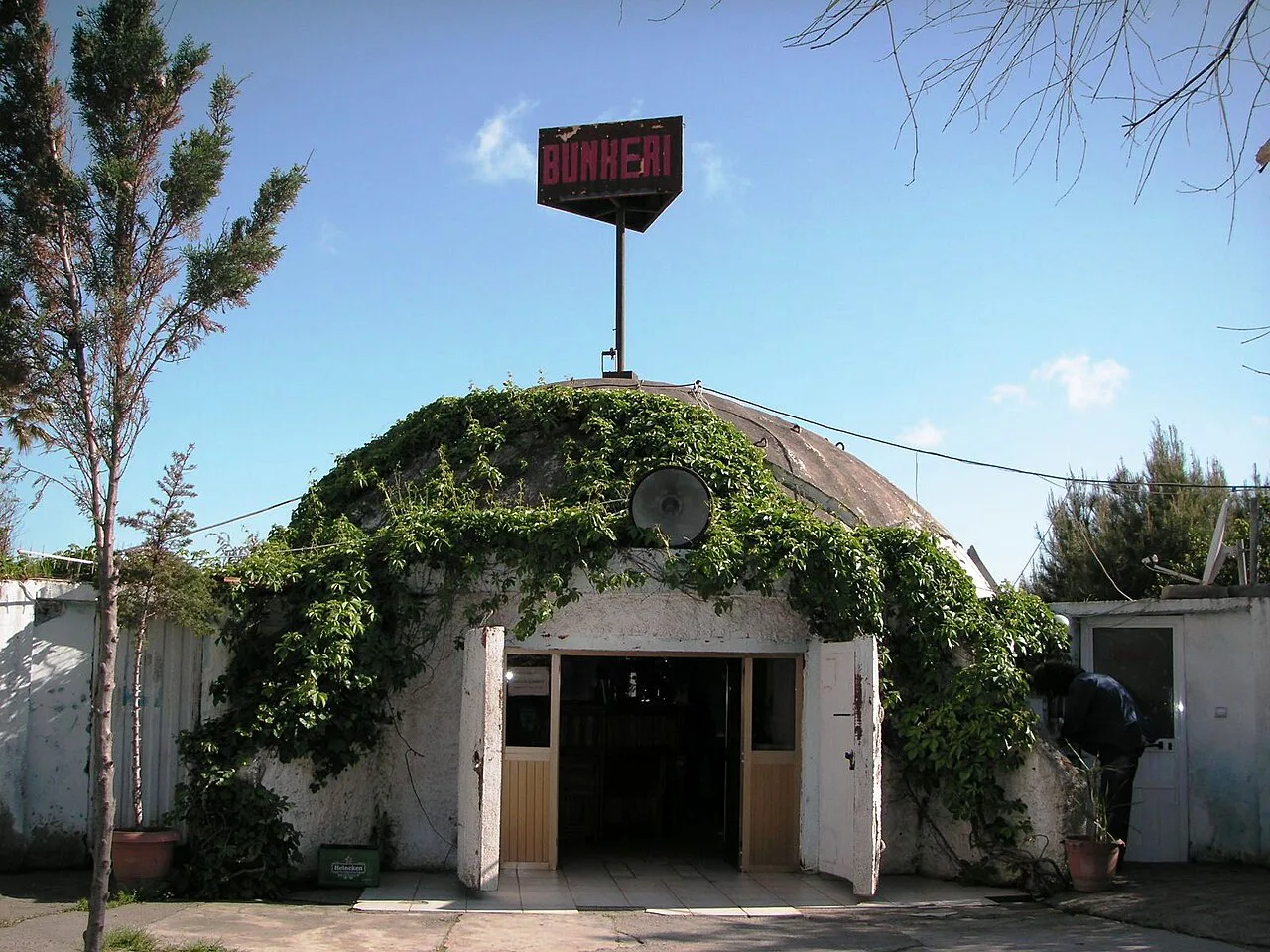 A bunker converted into a restaurant in Durrës.