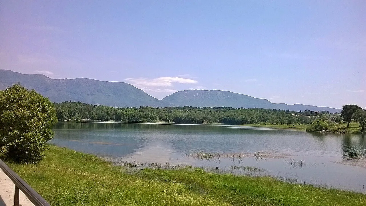 The artificial lake in Tirana's Grand Park.