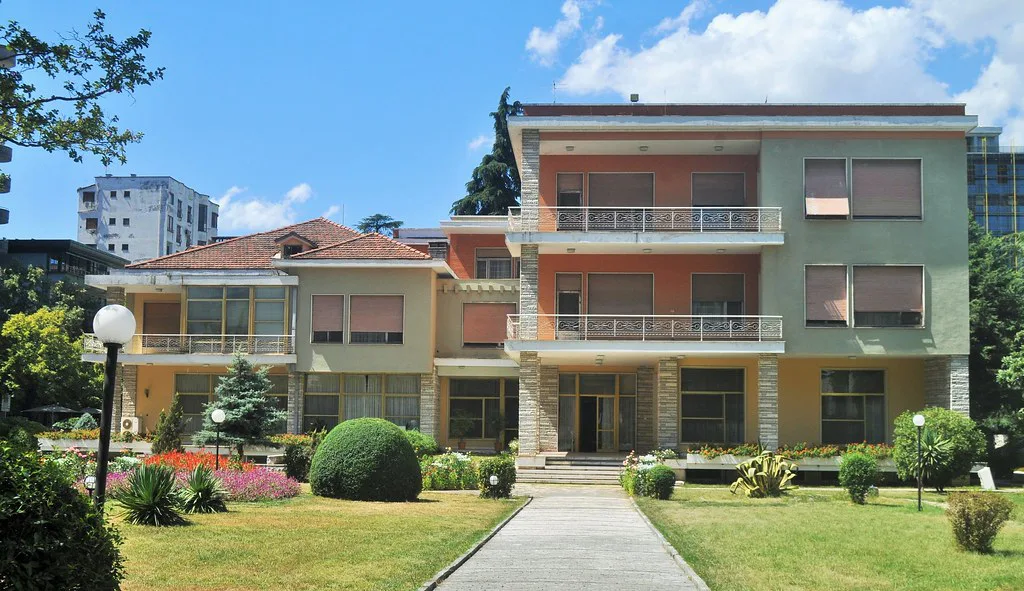 Enver Hoxha's former villa and garden in Tirana's Blloku district.