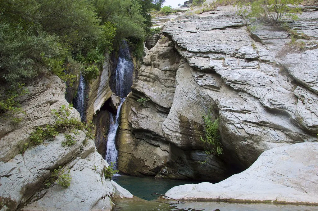 A waterfall in the Osum valley near Bogovë.