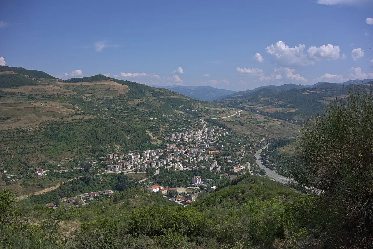 Çorovodë spread along the Osum valley in Skrapar.
