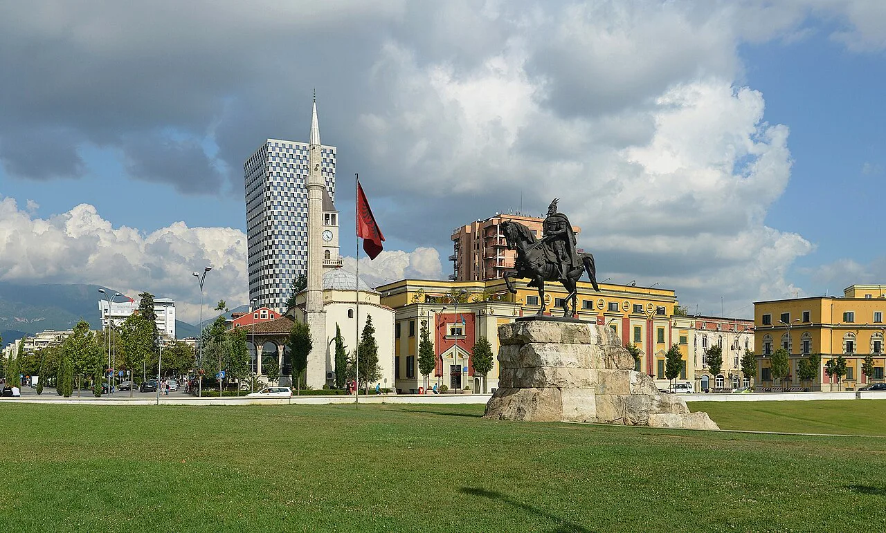 Skanderbeg Square in central Tirana.