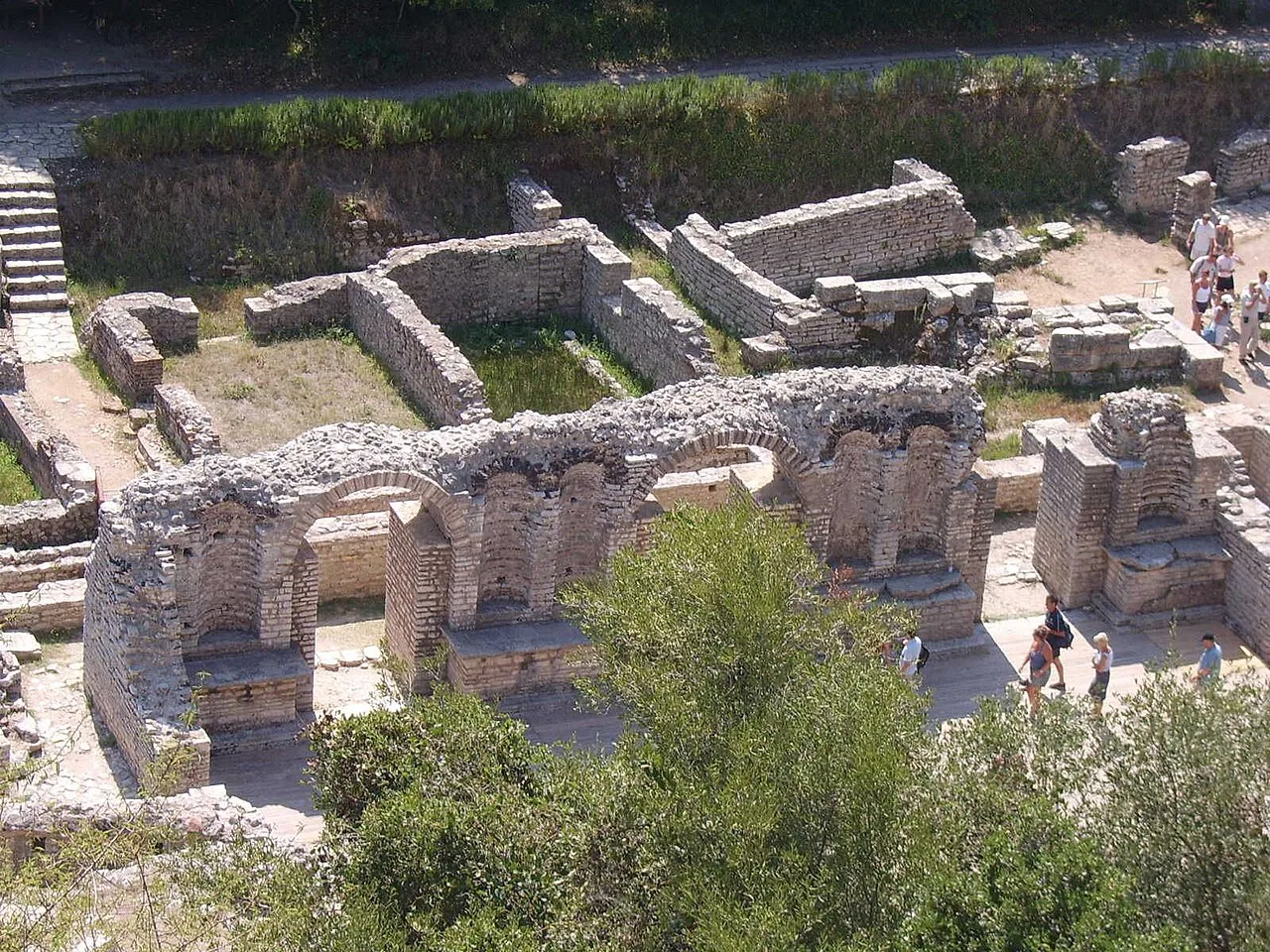 The theatre and agora at Butrint seen from the Venetian castle.
