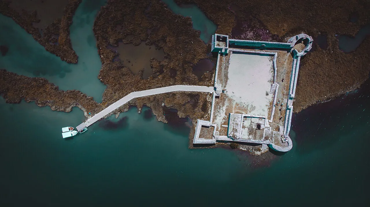 Aerial view of Ali Pasha's castle near Butrint.
