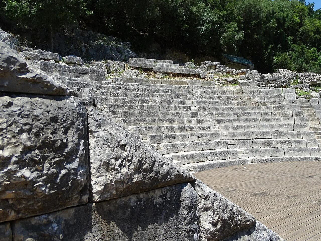 The Roman theatre at the Butrint archaeological site.
