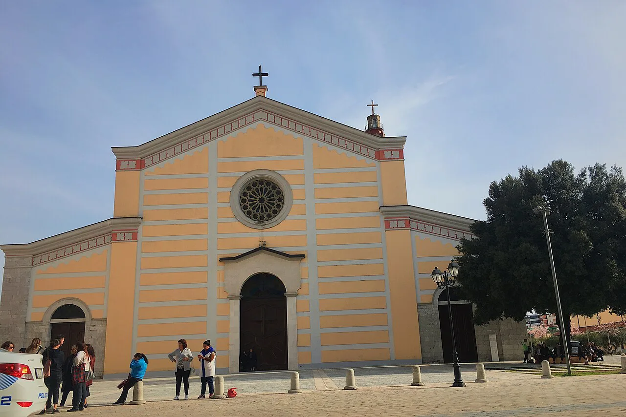 The front façade of Shkodër Cathedral.