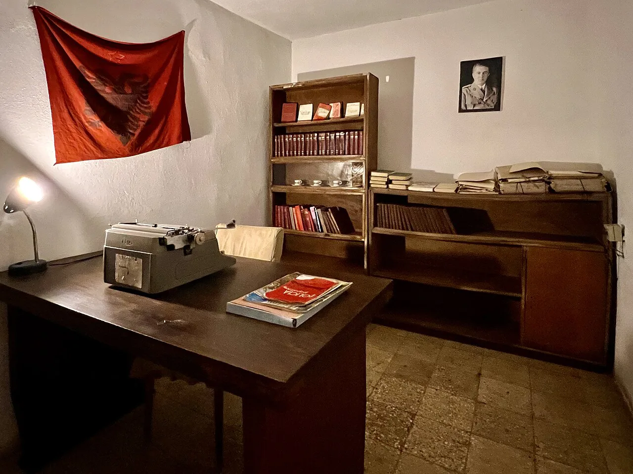 The minister's office preserved inside the Bunk'Art 2 museum in Tirana.