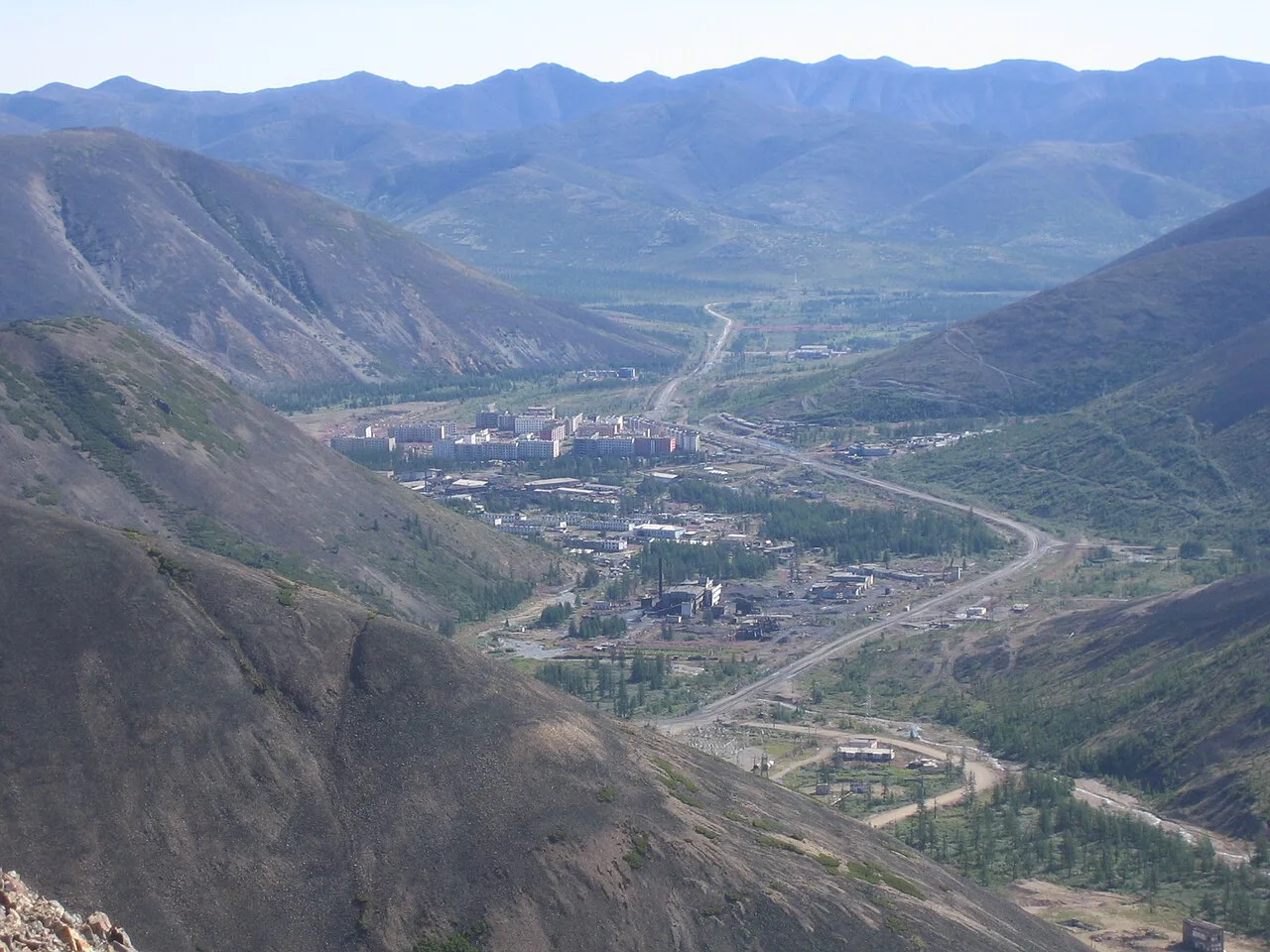 The Dukat valley and its scattered settlement seen from the hills above.