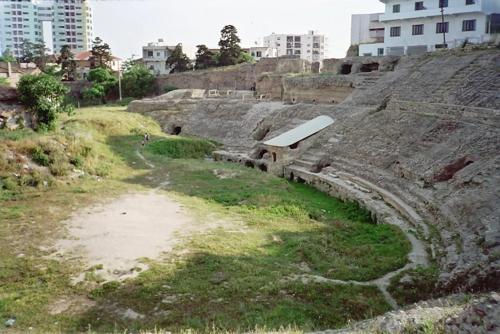 Venue view: the ancient Roman amphitheatre in Durrës, Albania.