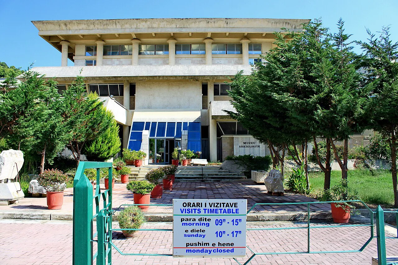 The entrance to the Durrës Archaeological Museum.