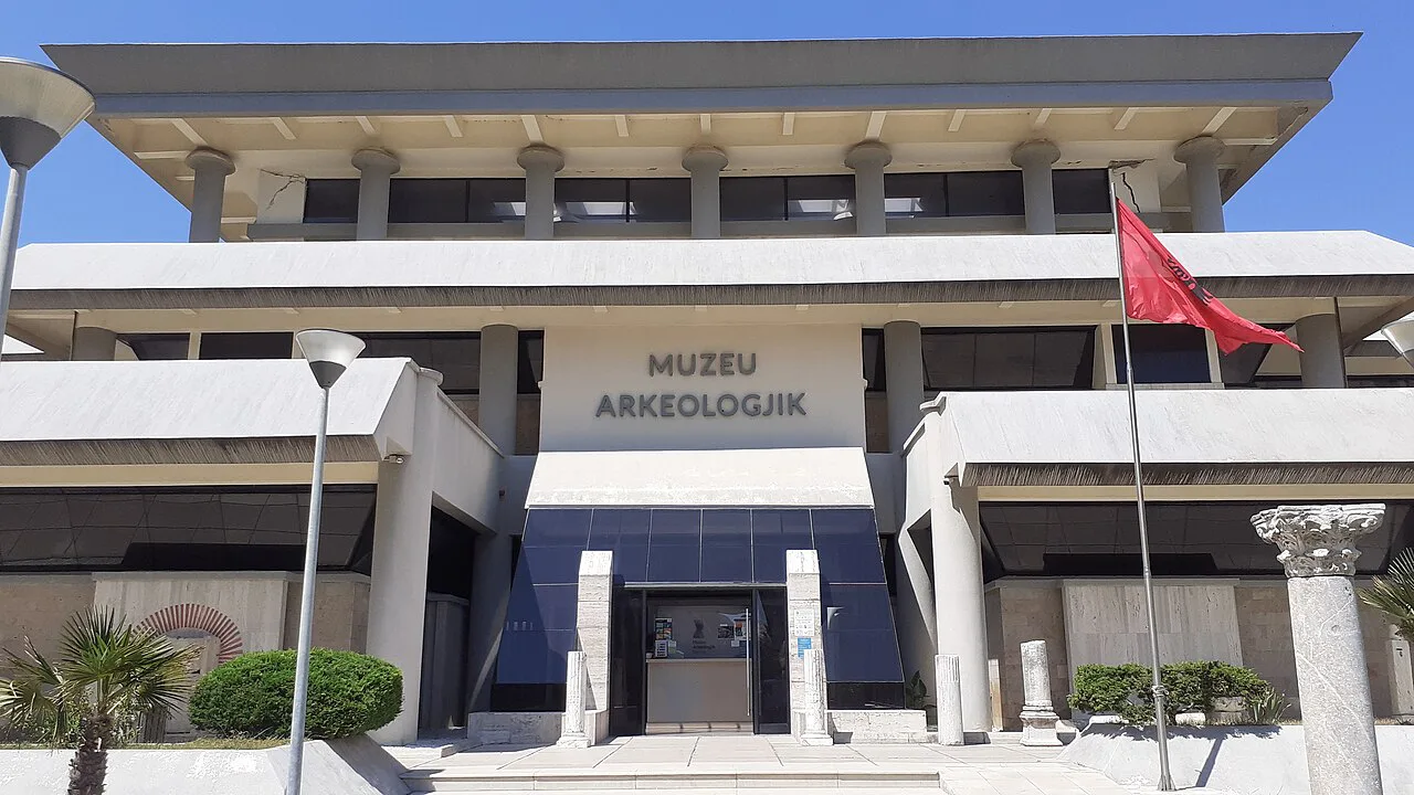 The entrance of the Archaeological Museum in Durrës.