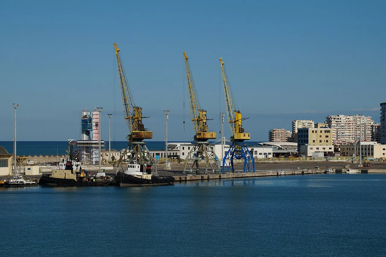 Cranes at the Port of Durrës.