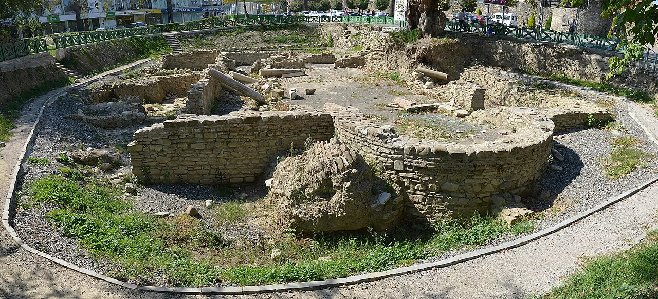 Remains of a Palaeochristian basilica in Aqif Pasha Park, Elbasan.