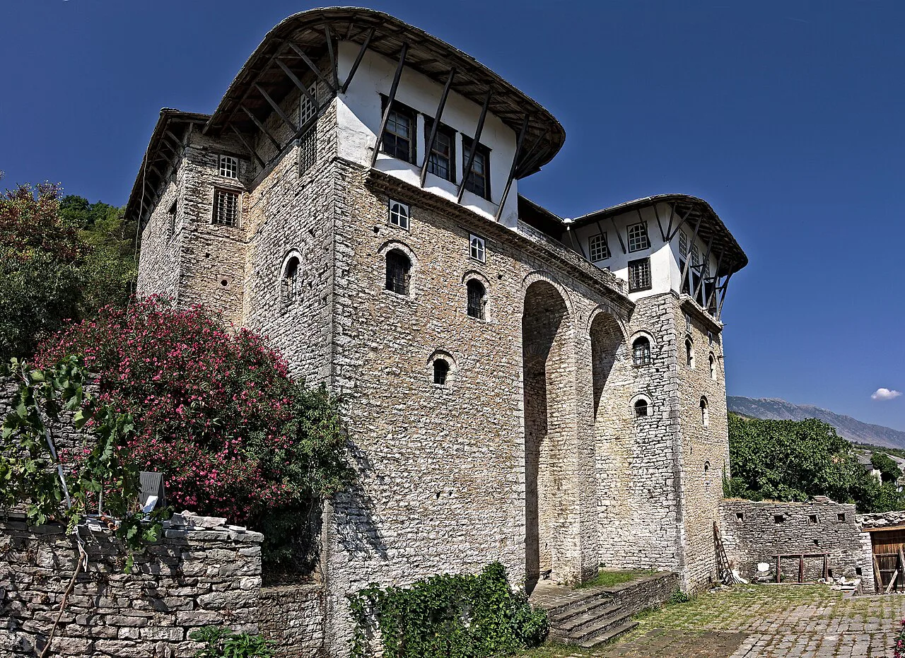 The front of the Zekate House in Gjirokastër.