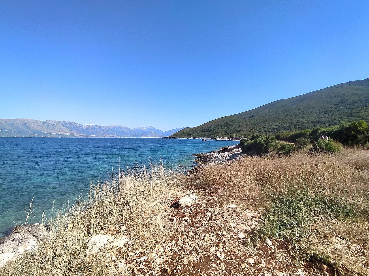 A rocky shoreline on the Karaburun Peninsula.