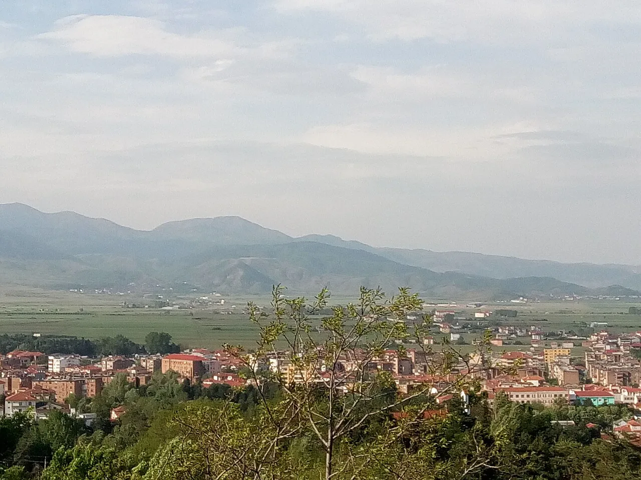A view of Drenova, on the hillside near Korçë.