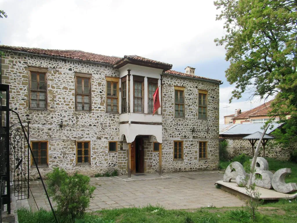 The stone building of the first Albanian-language school in Korçë, now a museum of education.