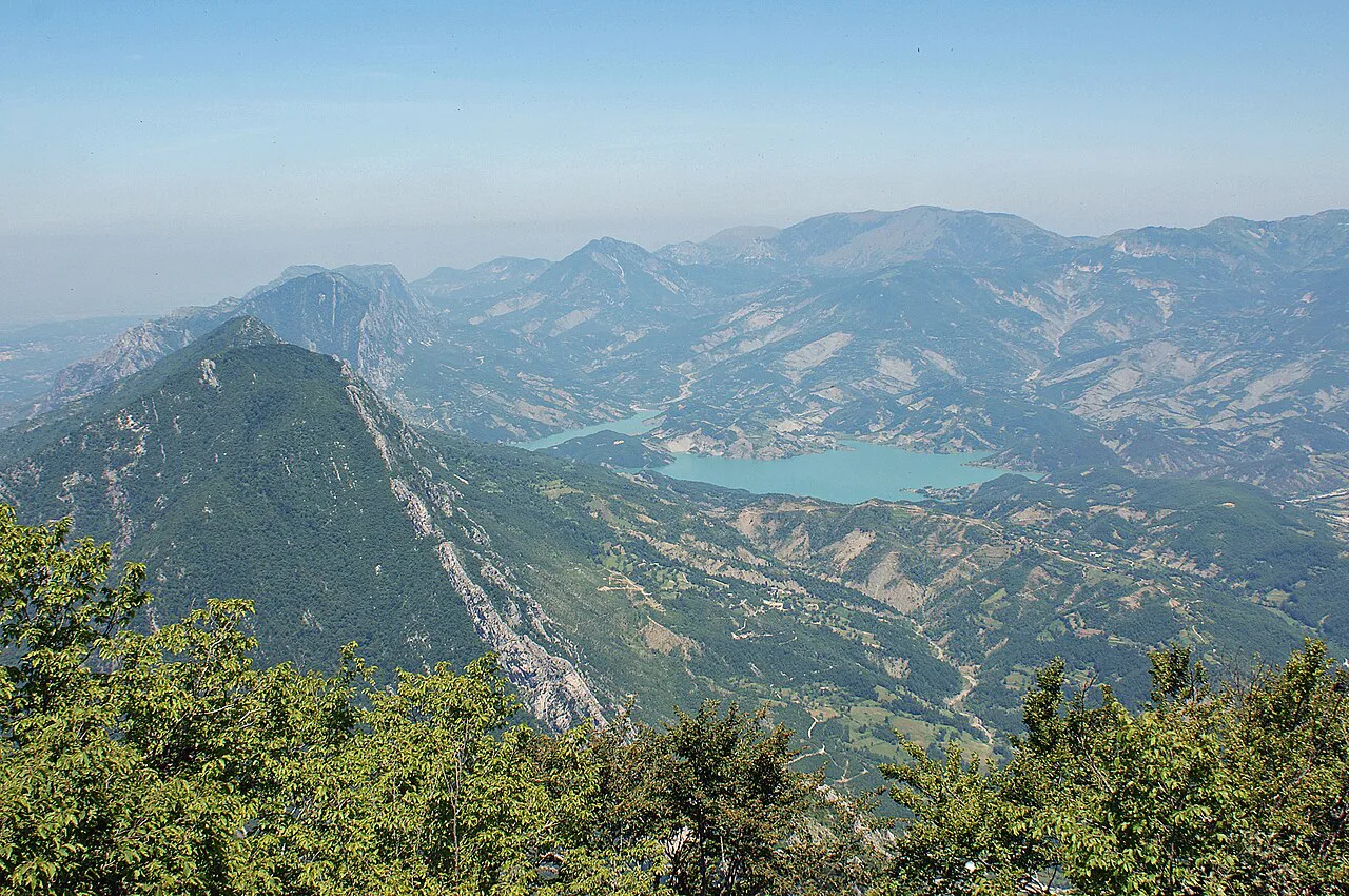 Bovilla Reservoir in the mountains north of Tirana.
