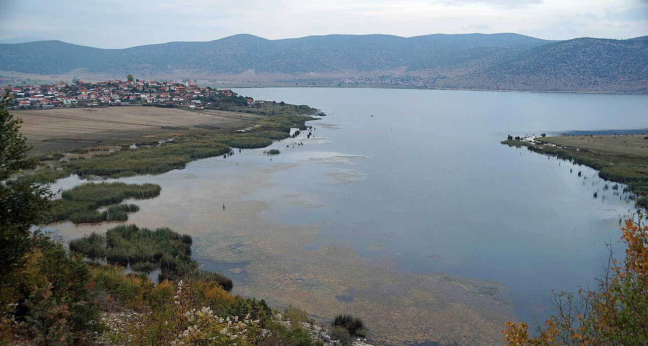 Lake Prespa at the village of Gorica e Vogël.