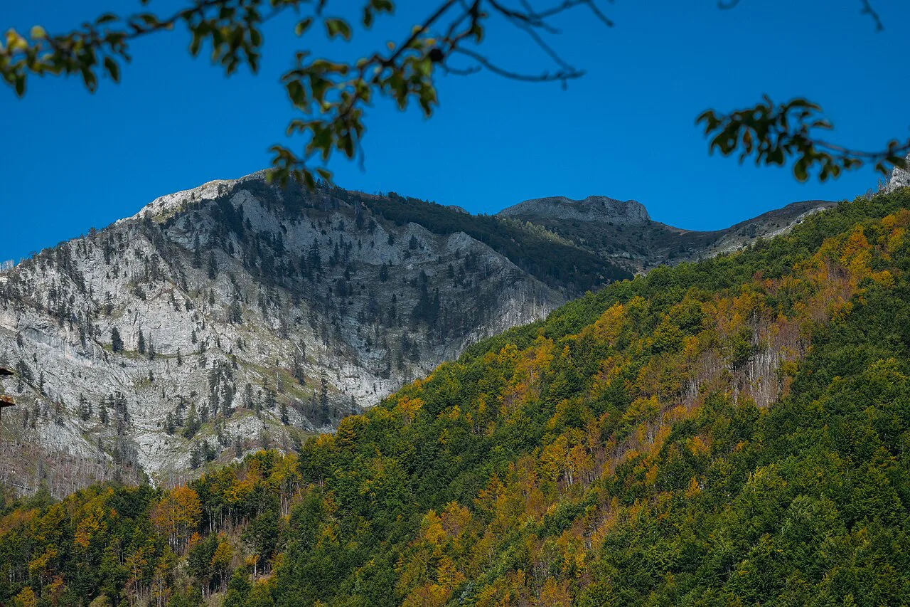 Rocky mountainsides and woodland near Lëpushë.
