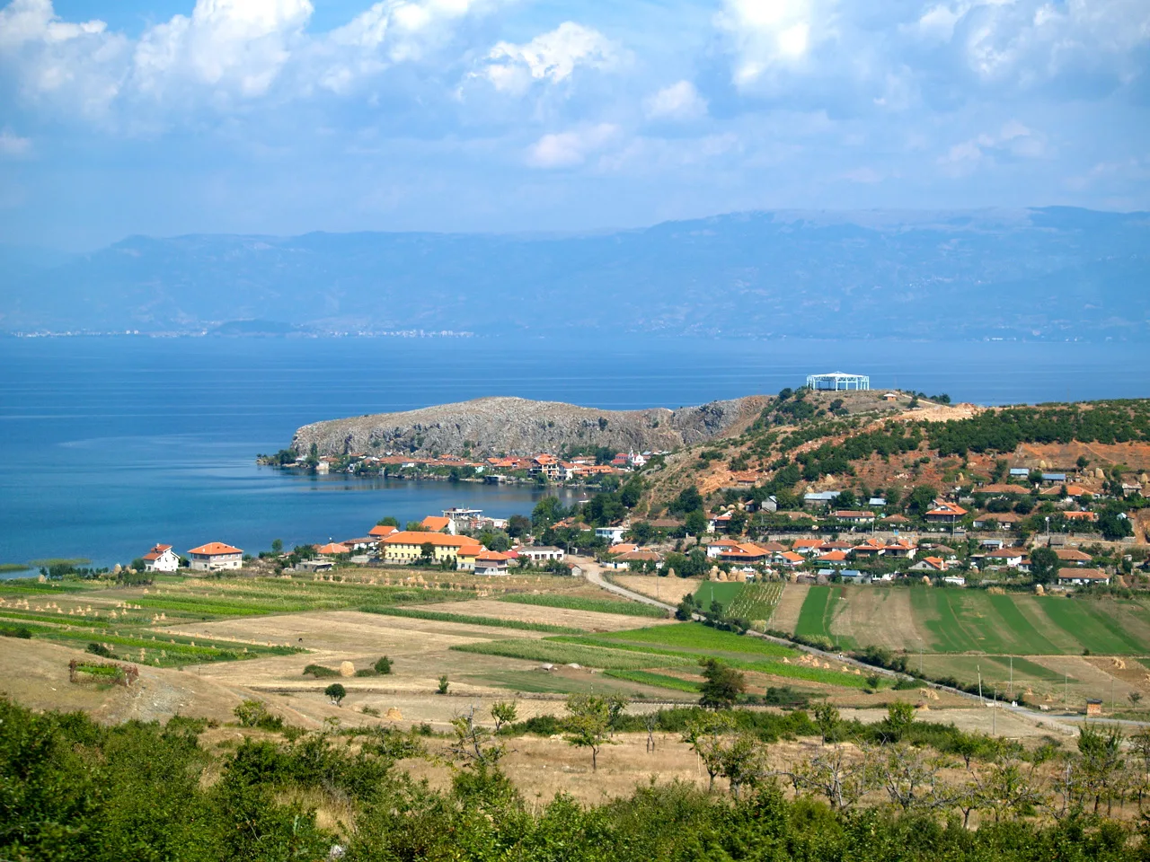 The village of Lin on the shore of Lake Ohrid.