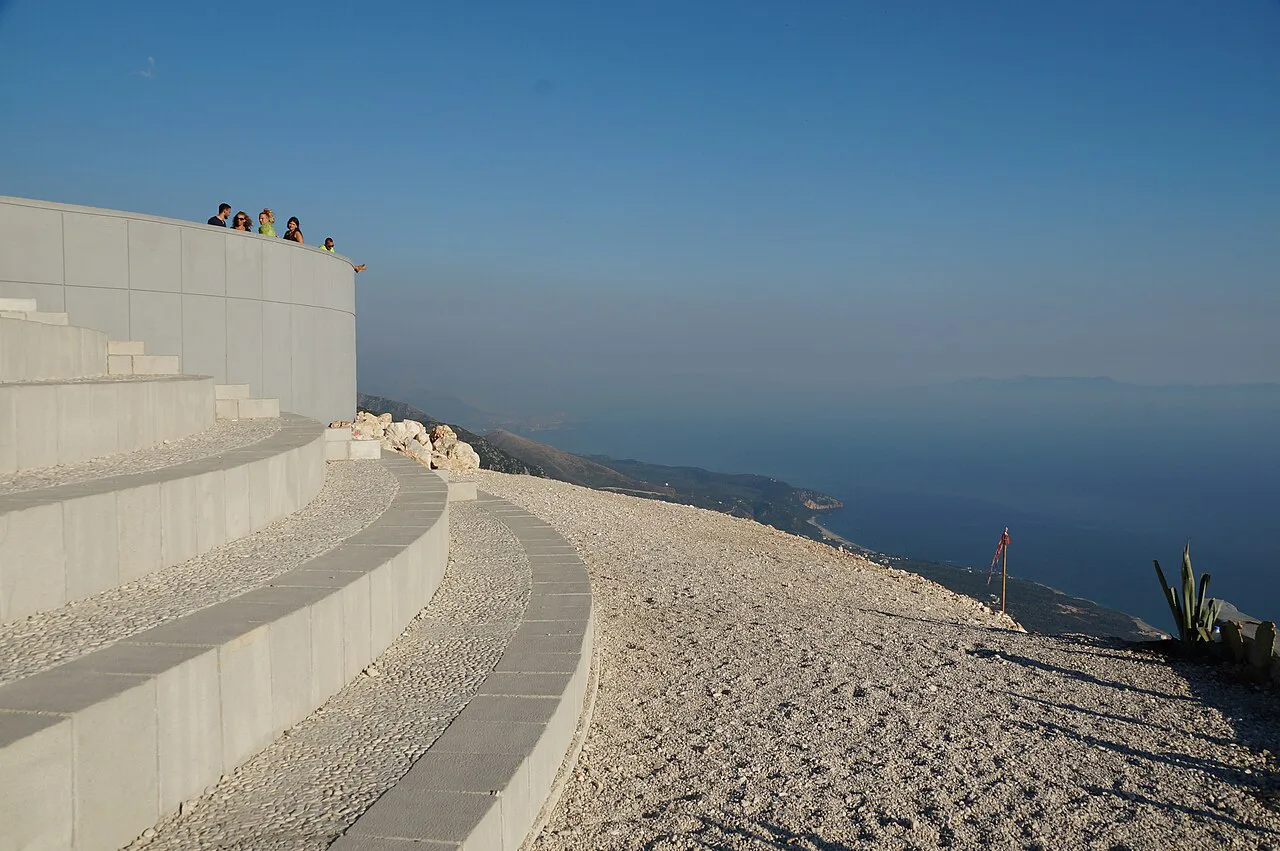 A viewing platform on the road to the Llogara Pass, overlooking the coast.