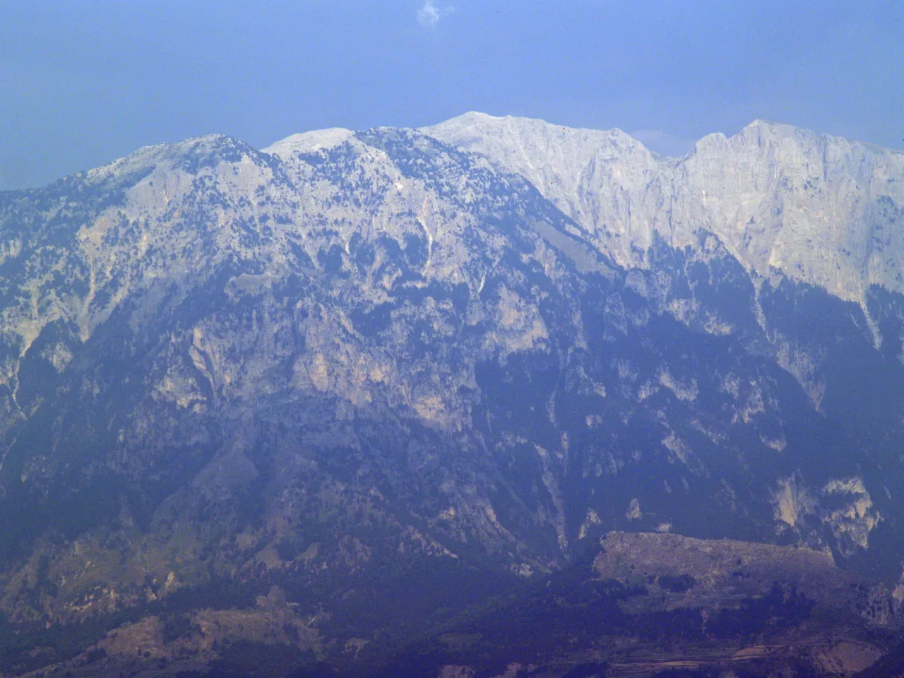 Mount Tomorr seen from the village of Berta in Berat County.