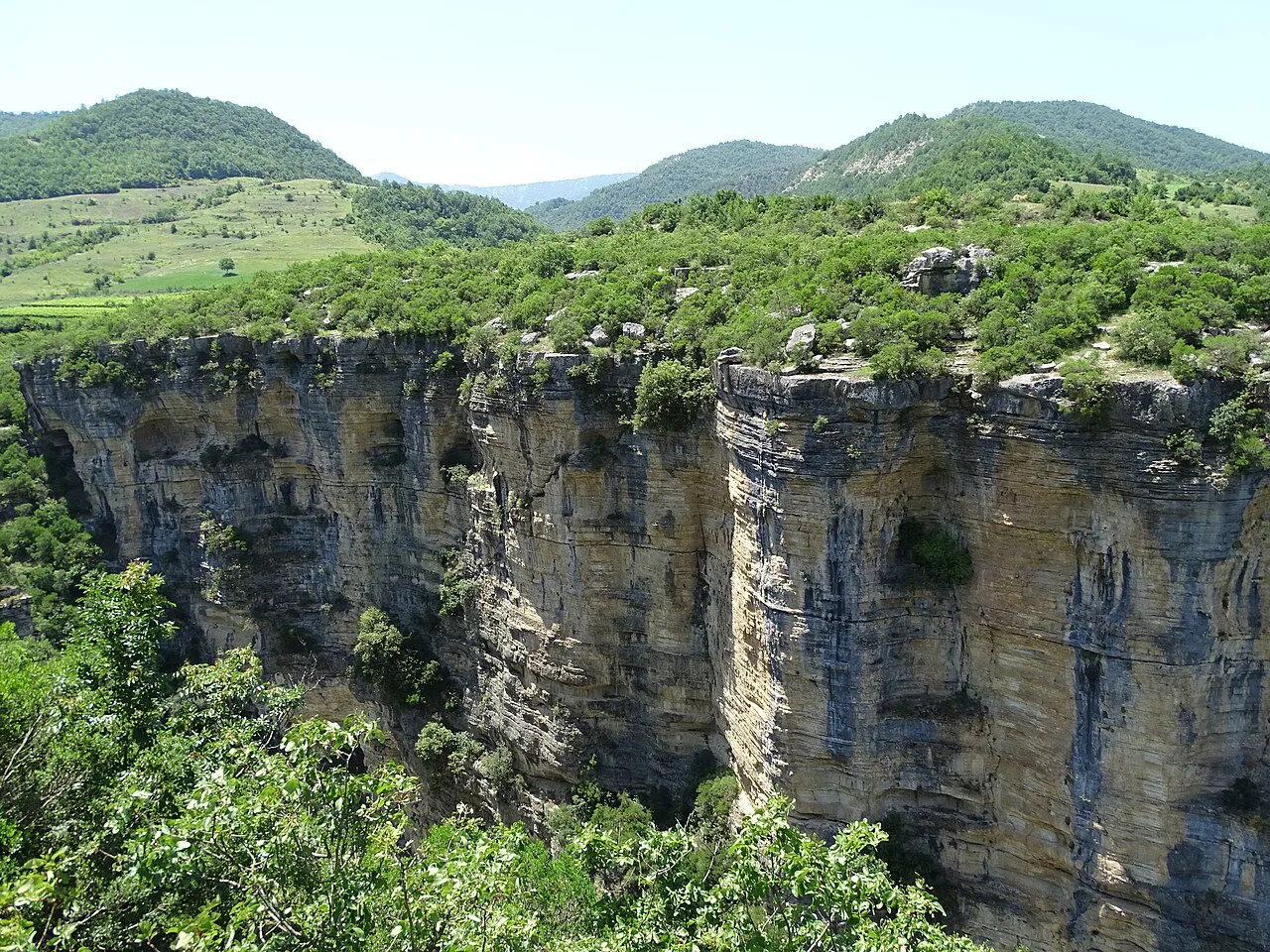 Limestone cliffs above the Osum Canyon near Çorovodë.