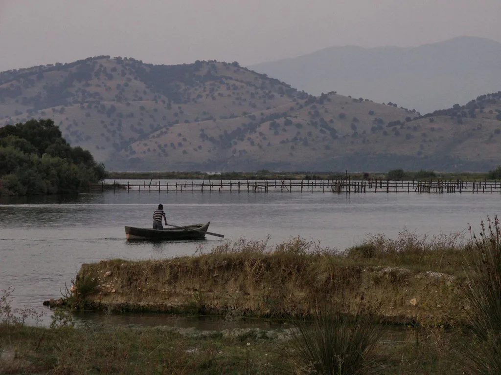 A small boat on Butrint Lake near Sarandë.
