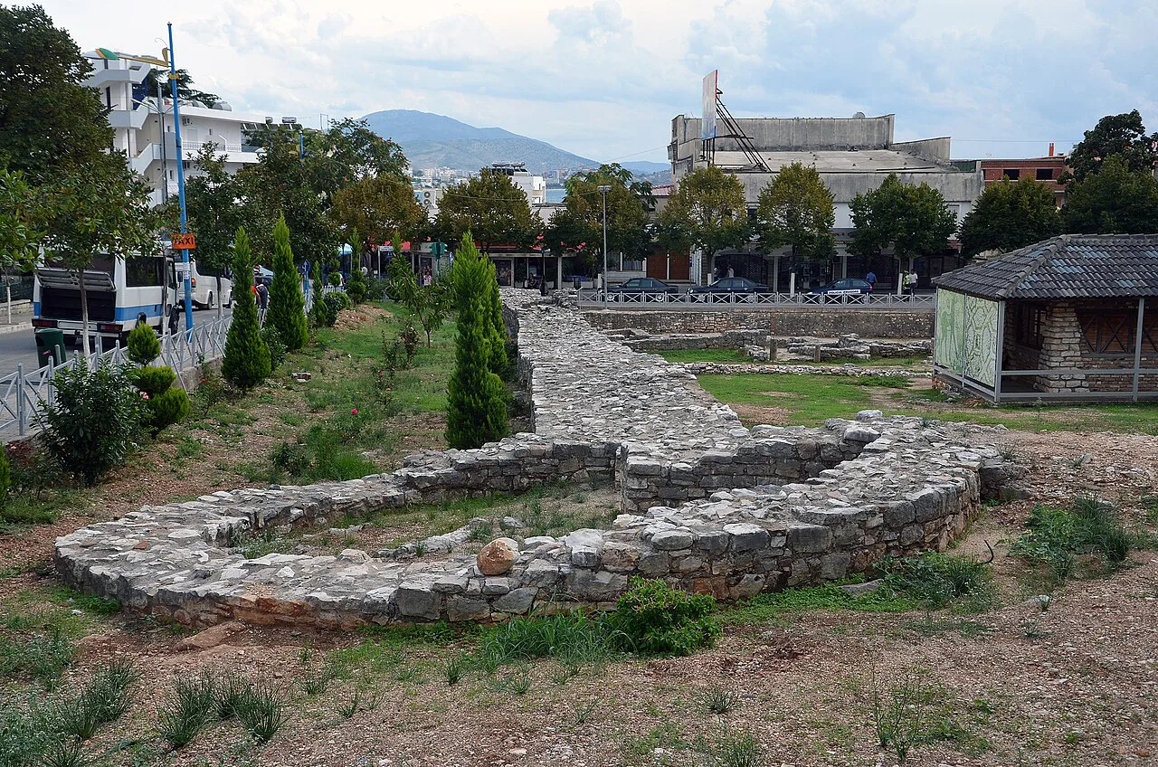 Remains of the walls of ancient Onchesmos in Sarandë.