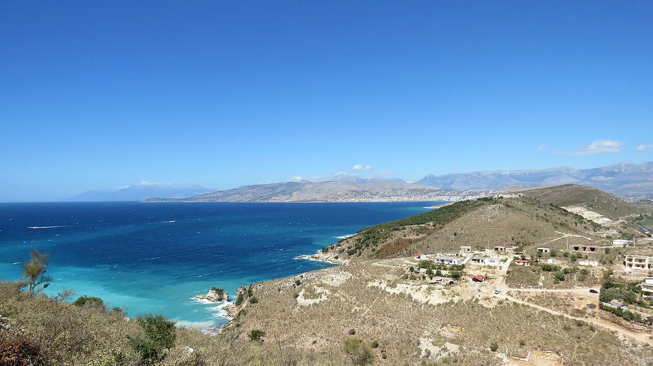 The coast south of Sarandë seen from Manastir.