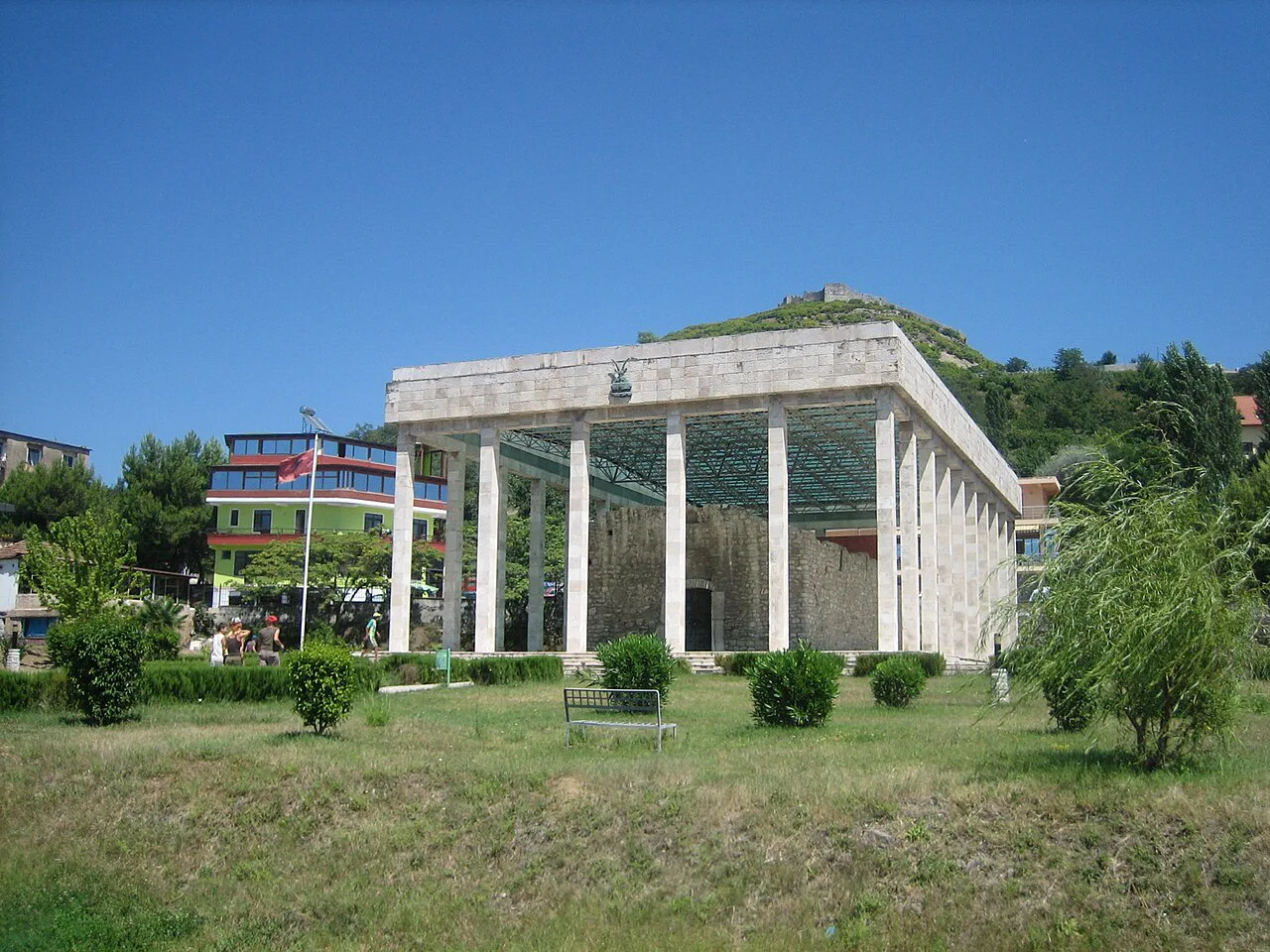 The Skanderbeg Memorial built over the ruins of St Nicholas Cathedral in Lezhë.