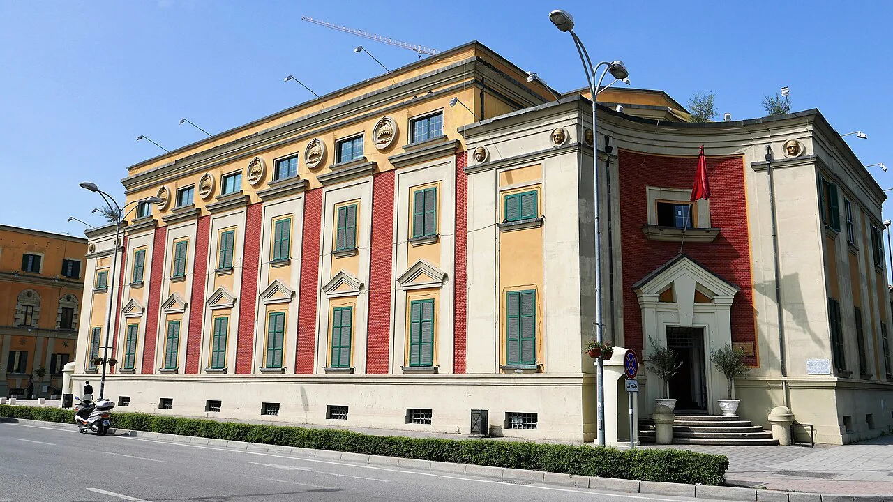 Tirana City Hall on Skanderbeg Square.