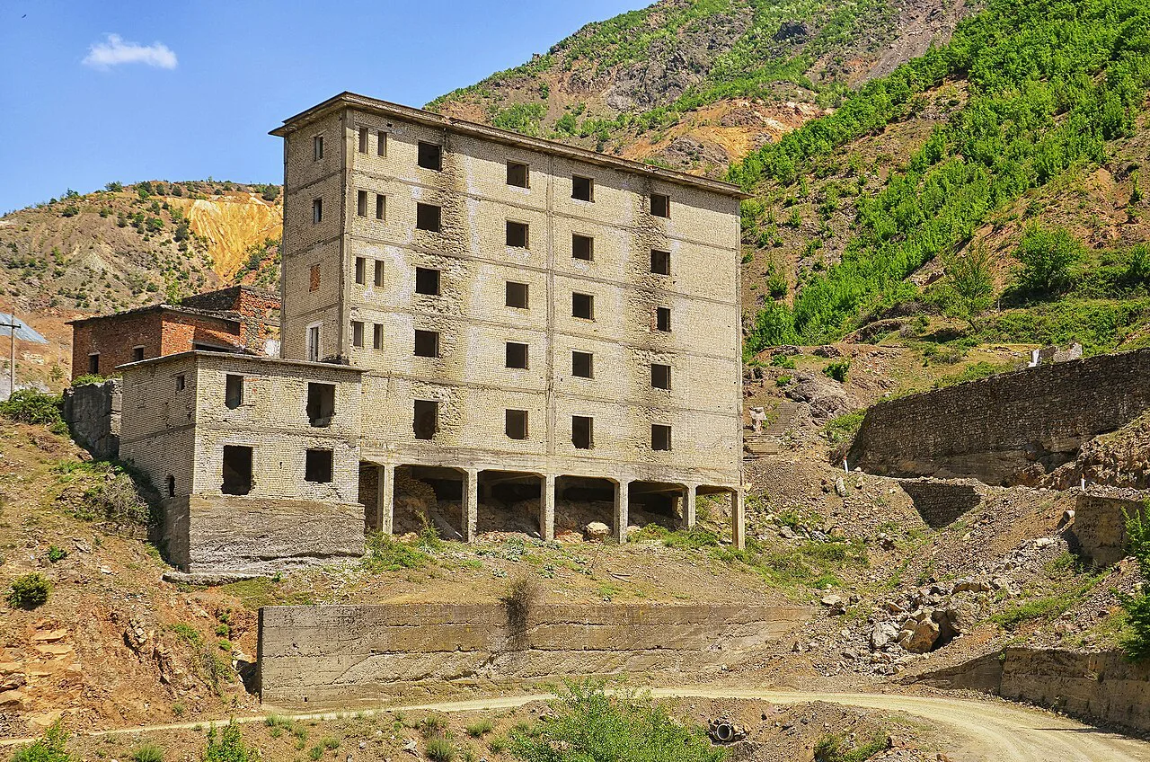 The derelict quarters of the free labourers at the former Spaç prison mine in Mirditë.