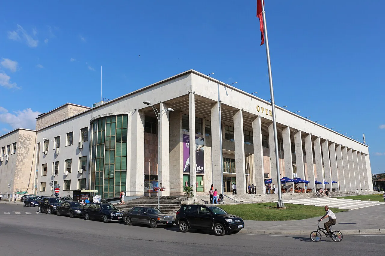 The Palace of Culture, home of the National Opera, in Tirana.