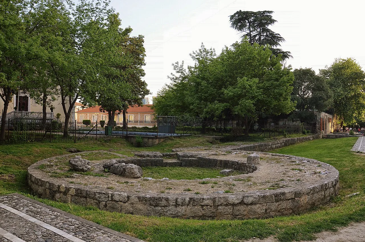 The foundations of the north-eastern bastion of Tirana Castle.