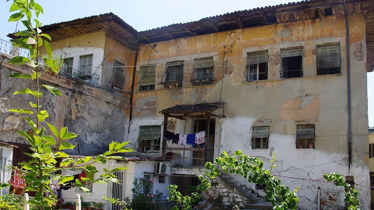 An old house inside the walls of Tirana Castle.