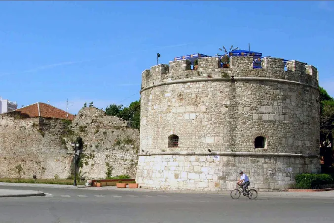 The Venetian Tower on the old city walls of Durrës.